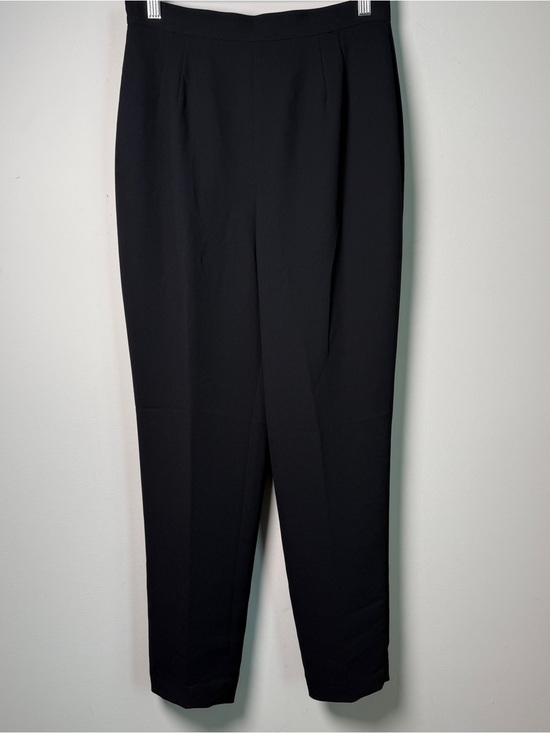 Emanuel Ungaro Pants - Emanuel Ungaro Petite High Rise Trousers Pleated Tapered Leg Black Vintage (8P)